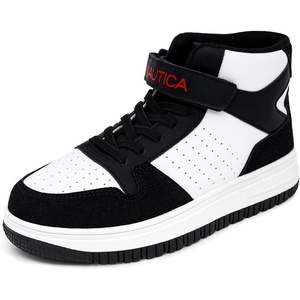 image:imageNAUTICA Kids Boys and Girls High Top Shoe Casual Fashion Basketball Boot Sneakers Big KidLittle Kid Sizes  HorizonWhite Black Red