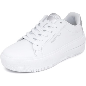 image:imageNautica Platform Sneakers for Womens Fashion Trendy Shoes White Casual Sneaker Thick Sole Everyday Walking ShoesWhite Silversendera