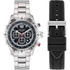 image:imageNautica Mens Stainless Steel Bracelet amp Black Silicone Strap Watch Model NAPNSS405