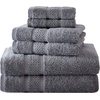 image:imageNautica  Bathroom Towels Soft Cotton Washcloth Bath amp Hand Towel Set Highly Absorbent amp Quick Dry Zero Twist Set of 6 College Dorm Room Essentials Oceane Dark GreyOceane Grey