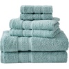 image:imageNautica  Bathroom Towels Soft Cotton Washcloth Bath amp Hand Towel Set Highly Absorbent amp Quick Dry Zero Twist Set of 6 College Dorm Room Essentials Oceane Dark GreyOceane Turquoise