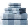 image:imageNautica  Bathroom Towels Soft Plush Washcloth Bath amp Hand Towel Set Highly Absorbent Yarn Dyed Terry Cotton Set of 6 College Dorm Room Essentials Belle Castle BlueOak Lake Blue