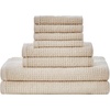 image:imageNautica  Bathroom Towels Soft Plush Washcloth Bath amp Hand Towel Set Highly Absorbent Yarn Dyed Terry Cotton Set of 6 College Dorm Room Essentials Belle Castle BlueOasis Beige