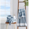 image:imageNautica  Bathroom Towels Soft Plush Washcloth Bath amp Hand Towel Set Highly Absorbent Yarn Dyed Terry Cotton Set of 6 College Dorm Room Essentials Belle Castle BlueZane Chevron