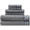 image:imageNautica  Bathroom Towels Soft Plush Washcloth Bath amp Hand Towel Set Highly Absorbent Yarn Dyed Terry Cotton Set of 6 College Dorm Room Essentials Belle Castle BlueSignature Grey