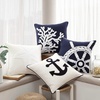 image:imageNautica  Decorative Pillow Soft amp Plush Printed Throw Pillow Square Pillow for Bed or Couch Sailor Stripe Blue 18 x 18Ships Wheel Blue
