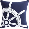 image:imageNautica  Decorative Pillow Soft amp Plush Printed Throw Pillow Square Pillow for Bed or Couch Sailor Stripe Blue 18 x 18Ships Wheel Blue