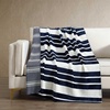 image:imageNautica  Fleece Throw Blanket for Couch 50x70 Ultra Soft Reversible Plush Blanket Lightweight Printed Throw Americana Decor Perfect for Sofa Bed Living Room BlueVaraderoCraver Stripe Blue