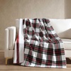 image:imageNautica  Fleece Throw Blanket for Couch 50x70 Ultra Soft Reversible Plush Blanket Lightweight Printed Throw Americana Decor Perfect for Sofa Bed Living Room BlueHillcrest PlaidSailor Stripe Red