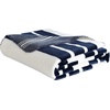 image:imageNautica  Fleece Throw Blanket for Couch 50x70 Ultra Soft Reversible Plush Blanket Lightweight Printed Throw Americana Decor Perfect for Sofa Bed Living Room BlueVaraderoCraver Stripe Blue