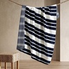 image:imageNautica  Fleece Throw Blanket for Couch 50x70 Ultra Soft Reversible Plush Blanket Lightweight Printed Throw Americana Decor Perfect for Sofa Bed Living Room BlueVaraderoCraver Stripe Blue