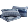 image:imageNautica  Queen Quilt Set Reversible Bedding with Matching Shams Plaid and Stripe Room Decor Lightweight Bed Set College Dorm Room Essentials Addison Blue
