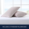 image:imageNautica  Standard Pillowcase Set Crisp Cotton Percale Bedding with Envelope Closure Lightweight Striped Room Decor College Dorm Room Essentials Beaux Stripe Blue Set of 2Coleridge Stripe Red