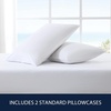 image:imageNautica  Standard Pillowcase Set Crisp Cotton Percale Bedding with Envelope Closure Lightweight Striped Room Decor College Dorm Room Essentials Beaux Stripe Blue Set of 2Solid White