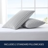 image:imageNautica  Standard Pillowcase Set Crisp Cotton Percale Bedding with Envelope Closure Lightweight Striped Room Decor College Dorm Room Essentials Beaux Stripe Blue Set of 2Coleridge Stripe Charcoal