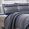 image:imageNautica  Standard Quilted Sham Yarn Dyed Cotton Bedding with Reversible Plaid Design Lightweight Pillowcase College Dorm Room Essentials Adelson BlueBlueGrey