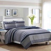 image:imageNautica  Standard Quilted Sham Yarn Dyed Cotton Bedding with Reversible Plaid Design Lightweight Pillowcase College Dorm Room Essentials Adelson BlueBlueGrey