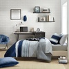 image:imageNautica  Standard Quilted Sham Yarn Dyed Cotton Bedding with Reversible Plaid Design Lightweight Pillowcase College Dorm Room Essentials Adelson BlueHeathered Block Flagstone