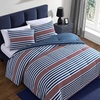 image:imageNautica  Standard Quilted Sham Yarn Dyed Cotton Bedding with Reversible Plaid Design Lightweight Pillowcase College Dorm Room Essentials Adelson BlueKennedy Stripe Navy