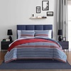 image:imageNautica  Standard Quilted Sham Yarn Dyed Cotton Bedding with Reversible Plaid Design Lightweight Pillowcase College Dorm Room Essentials Adelson BlueKennedy Stripe Navy