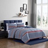 image:imageNautica  Standard Quilted Sham Yarn Dyed Cotton Bedding with Reversible Plaid Design Lightweight Pillowcase College Dorm Room Essentials Adelson BlueKennedy Stripe Navy
