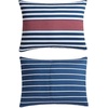 image:imageNautica  Standard Quilted Sham Yarn Dyed Cotton Bedding with Reversible Plaid Design Lightweight Pillowcase College Dorm Room Essentials Adelson BlueKennedy Stripe Navy