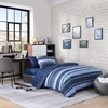 image:imageNautica  Standard Quilted Sham Yarn Dyed Cotton Bedding with Reversible Plaid Design Lightweight Pillowcase College Dorm Room Essentials Adelson BlueNavyBlue