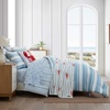 image:imageNautica  Twin Size Blanket UltraSoft Plush Blanket Medium Weight Cozy Bedding Americana Decor with Lobster Stripe DesignLobster Watercolor Stripes Blue