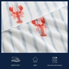 image:imageNautica  Twin Size Blanket UltraSoft Plush Blanket Medium Weight Cozy Bedding Americana Decor with Lobster Stripe DesignLobster Watercolor Stripes Blue