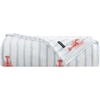 image:imageNautica  Twin Size Blanket UltraSoft Plush Blanket Medium Weight Cozy Bedding Americana Decor with Lobster Stripe DesignLobster Watercolor Stripes Blue
