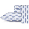 image:imageNautica  Twin Size Sheet Set Crisp Cotton Percale Bedding with Matching Pillowcase Lightweight amp Breathable Bed Sheets Deep Pocket College Dorm Room Essentials Whitewood Sail BlueWoodblock Fish Blue