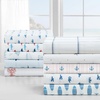 image:imageNautica  Twin Size Sheet Set Crisp Cotton Percale Bedding with Matching Pillowcase Lightweight amp Breathable Bed Sheets Deep Pocket College Dorm Room Essentials Whitewood Sail BlueWoodblock Fish Blue