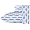image:imageNautica  Twin Size Sheet Set Crisp Cotton Percale Bedding with Matching Pillowcase Lightweight amp Breathable Bed Sheets Deep Pocket College Dorm Room Essentials Whitewood Sail BlueWoodblock Fish Blue