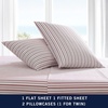 image:imageNautica  Twin Size Sheets Set Crisp amp Tailored Coastal Bedding with a Smooth Cotton Percale Bed Sheets with Matching Pillowcase amp Fitted Sheet Calm Seas Gingham GreenColeridge Stripe Red