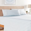 image:imageNautica  Twin Size Sheets Set Crisp amp Tailored Coastal Bedding with a Smooth Cotton Percale Bed Sheets with Matching Pillowcase amp Fitted Sheet Calm Seas Gingham GreenBeaux Stripe Navy