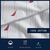 image:imageNautica  Twin Size Sheets Set Crisp amp Tailored Coastal Bedding with a Smooth Cotton Percale Bed Sheets with Matching Pillowcase amp Fitted Sheet Calm Seas Gingham GreenAudley Stripe Red