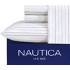 image:imageNautica  Twin Size Sheets Set Crisp amp Tailored Coastal Bedding with a Smooth Cotton Percale Bed Sheets with Matching Pillowcase amp Fitted Sheet Calm Seas Gingham GreenBeaux Stripe Blue