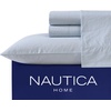 image:imageNautica  Twin Size Sheets Set Crisp amp Tailored Coastal Bedding with a Smooth Cotton Percale Bed Sheets with Matching Pillowcase amp Fitted Sheet Calm Seas Gingham GreenPenny Pinstripe Blue