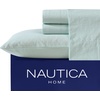 image:imageNautica  Twin Size Sheets Set Crisp amp Tailored Coastal Bedding with a Smooth Cotton Percale Bed Sheets with Matching Pillowcase amp Fitted Sheet Calm Seas Gingham GreenPenny Pinstripe Green