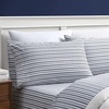image:imageNautica  Twin Size Sheets Set Crisp amp Tailored Coastal Bedding with a Smooth Cotton Percale Bed Sheets with Matching Pillowcase amp Fitted Sheet Calm Seas Gingham GreenColeridge Stripe Charcoal