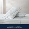 image:imageNautica  Twin Size Sheets Set Crisp amp Tailored Coastal Bedding with a Smooth Cotton Percale Bed Sheets with Matching Pillowcase amp Fitted Sheet Calm Seas Gingham GreenColeridge Stripe Green