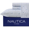 image:imageNautica  Twin Size Sheets Set Crisp amp Tailored Coastal Bedding with a Smooth Cotton Percale Bed Sheets with Matching Pillowcase amp Fitted Sheet Calm Seas Gingham GreenBoat Stripe Pale Blue