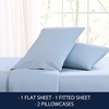 image:imageNautica  Twin XL Bed Sheets Lightweight Cotton Percale Bedding Set with Matching Pillowcase Crisp amp Cool Dorm Essentials OekoTex Certified Bayview Solid BeigeLake Blue