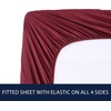 image:imageNautica  Twin XL Bed Sheets Lightweight Cotton Percale Bedding Set with Matching Pillowcase Crisp amp Cool Dorm Essentials OekoTex Certified Bayview Solid BeigeSolid Dark Red