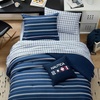 image:imageNautica  Twin XL Comforter Set Soft amp Reversible Bedding with Bonus Bed Sheets amp Pillowcases 5Piece Bed Set Mariners Line SolidPlaid BlueMariners Line SolidPlaid Blue