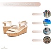 image:imageNautica Womens Platform Wedge Sandals Fashion Ankle Strap Lightweight Cushioned Casual Beach Sandal  Lightweight amp ComfortableCream