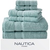 image:imageNautica  Bathroom Towels Soft Cotton Washcloth Bath amp Hand Towel Set Highly Absorbent amp Quick Dry Zero Twist Set of 6 College Dorm Room Essentials Oceane Dark GreyOceane Turquoise