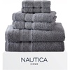 image:imageNautica  Bathroom Towels Soft Cotton Washcloth Bath amp Hand Towel Set Highly Absorbent amp Quick Dry Zero Twist Set of 6 College Dorm Room Essentials Oceane Dark GreyOceane Grey