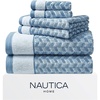 image:imageNautica  Bathroom Towels Soft Plush Washcloth Bath amp Hand Towel Set Highly Absorbent Yarn Dyed Terry Cotton Set of 6 College Dorm Room Essentials Belle Castle BlueZane Chevron