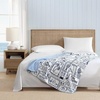 image:imageNautica  Fleece Throw Blanket for Couch 50x70 Ultra Soft Reversible Plush Blanket Lightweight Printed Throw Americana Decor Perfect for Sofa Bed Living Room BlueBeach CollagePenny Pinstripe Blue
